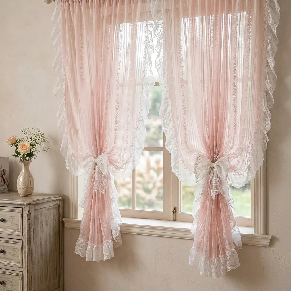 Vintage Ruffle Lace Curtains: Timeless Romance for Your Home