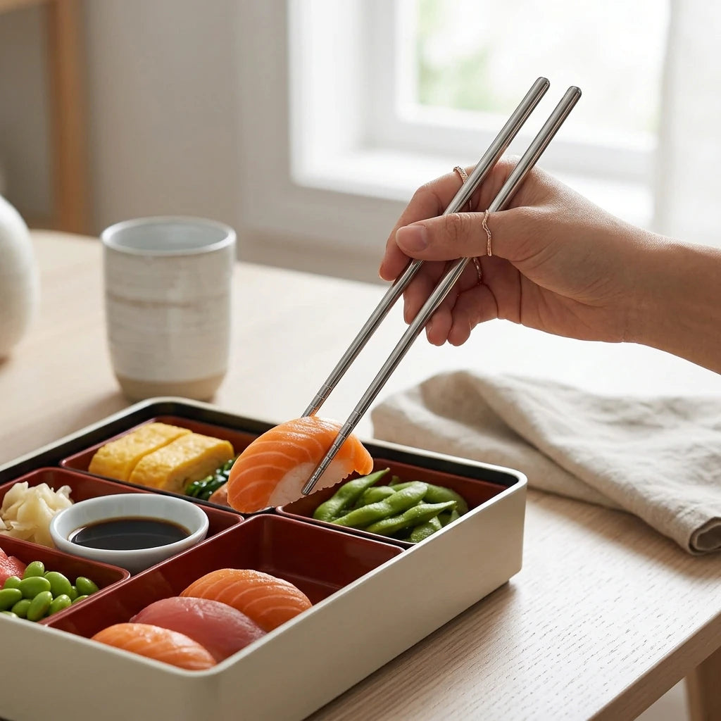 Elevate Your Plate: Sustainable Stainless Steel Chopsticks Set