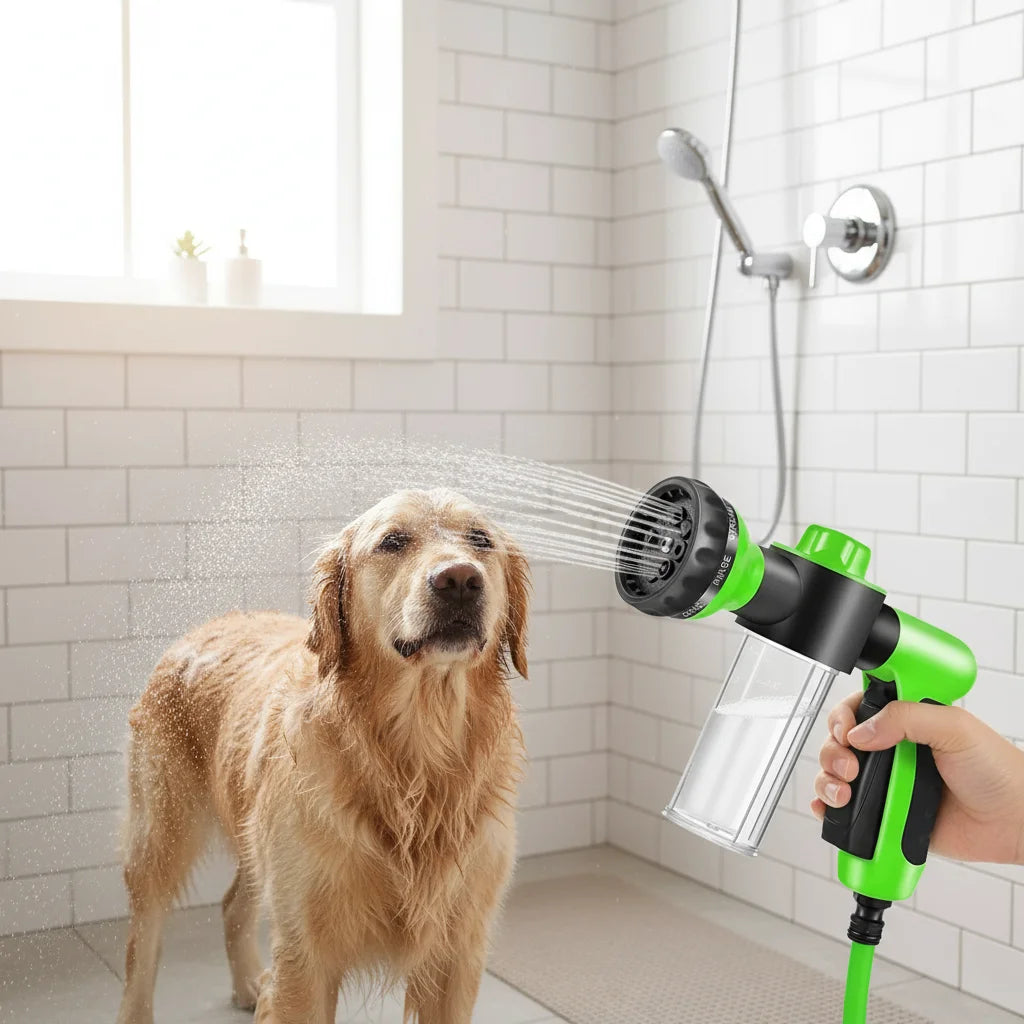 End Bath Time Battles: High-Pressure Pet Shower Nozzle