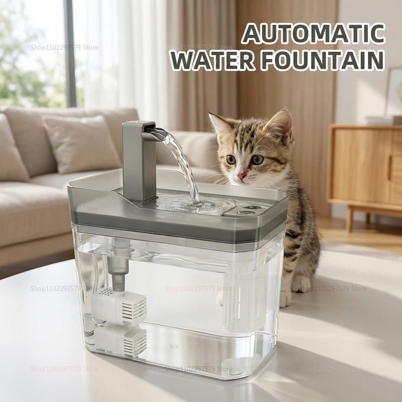 Cat Water Fountain Auto Filter USB Pet Drinking Dispenser Live Water Circulation Quiet Automatic Fountain for Cats and Small Pet
