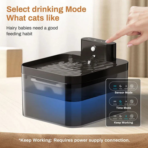 74oz/2.2L Wireless Automatic Cat Water Fountain Infrared Sensor Smart Pet Drinkier Fountain Pet Water Dispenser For Dog Cat