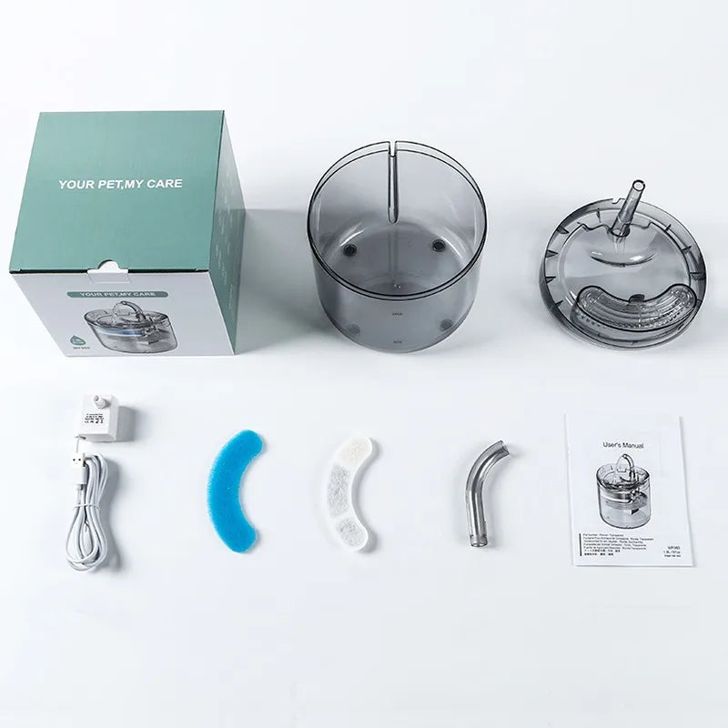 Auto Smart Cat Water Fountain Quiet Tilted Design Energy Efficient Pet Drinker for Fresh Water Circulation