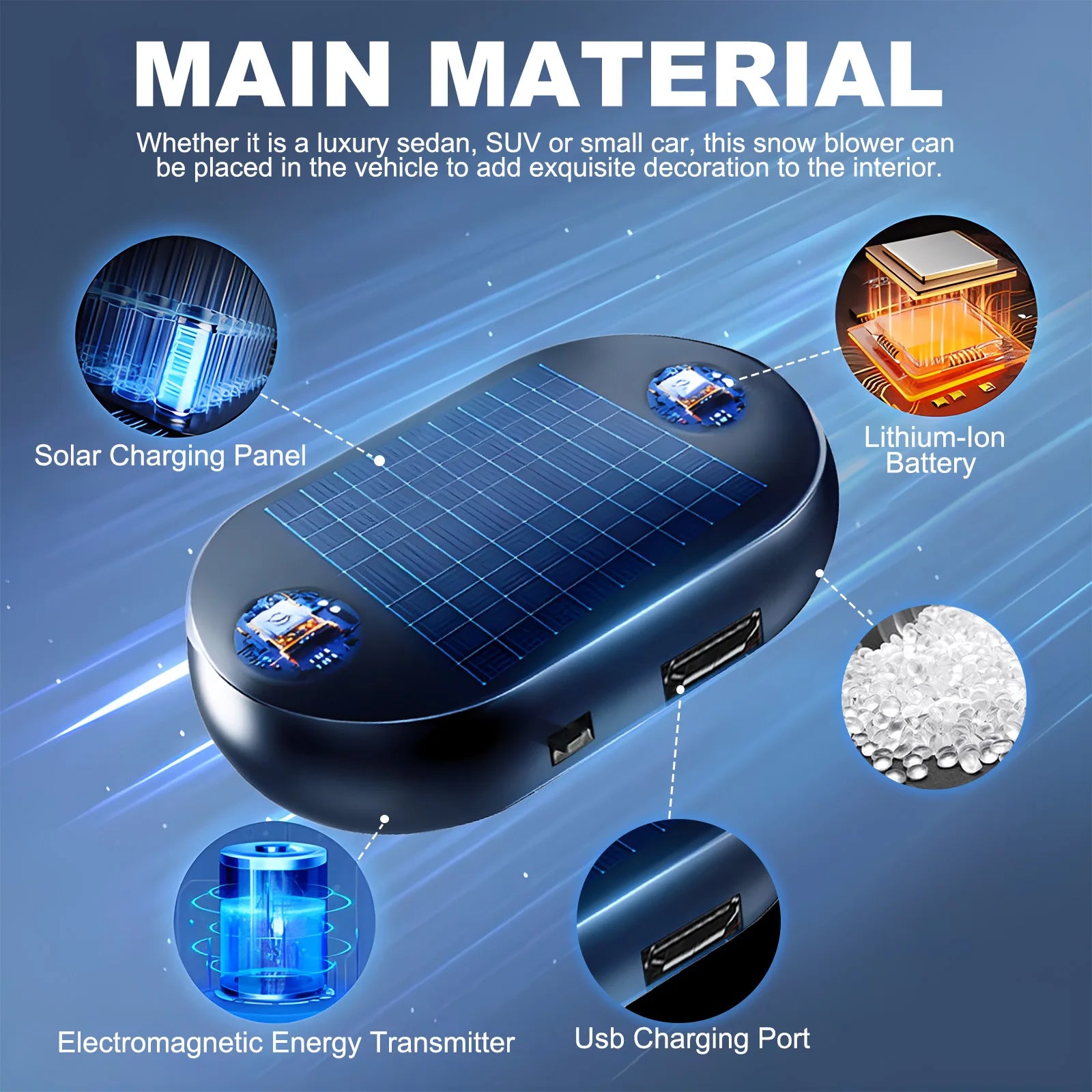 1pc anti-freeze car snow remover, car windshield defroster, portable kinetic energy molecular heater, fast and efficient