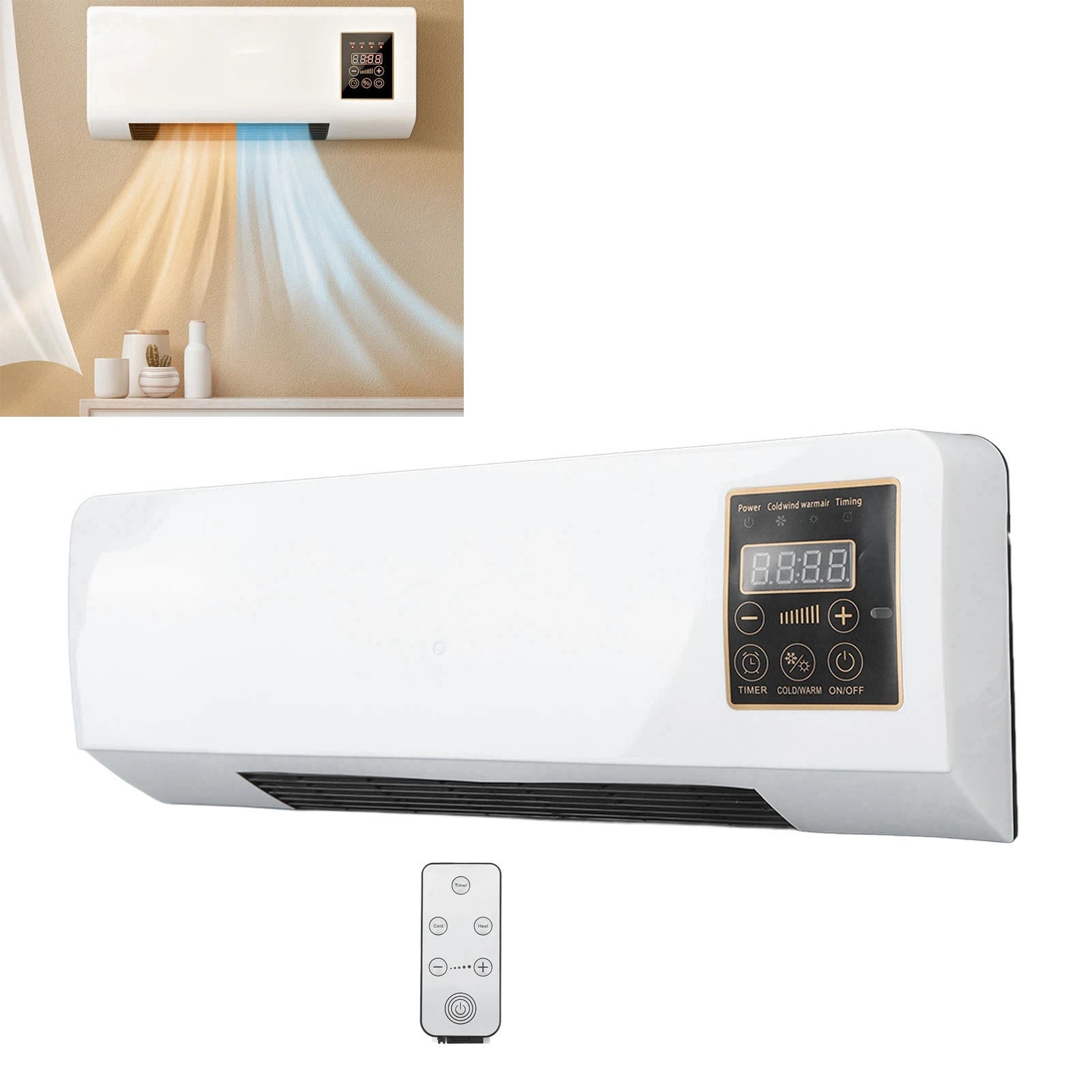 Portable Heater Small Heater Portable Wall Mounted Nature Wind Hot Heater Fan for Bathroom Bedroom Wall Mounted Heater Machine