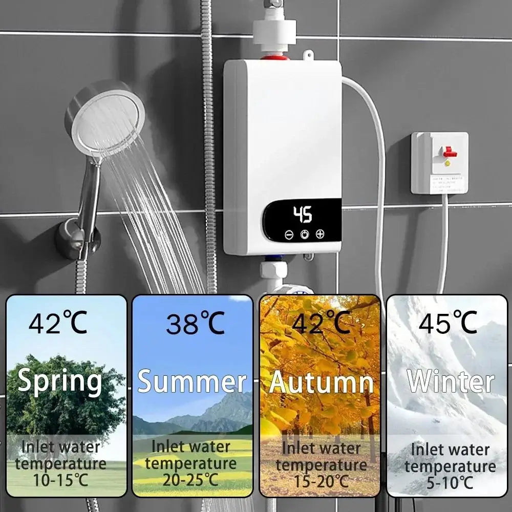 Portable Electric Heaters 220V 5500W Instant Water Heater for Bathroom Hot Water Shower and Home Kitchen Heating Machine
