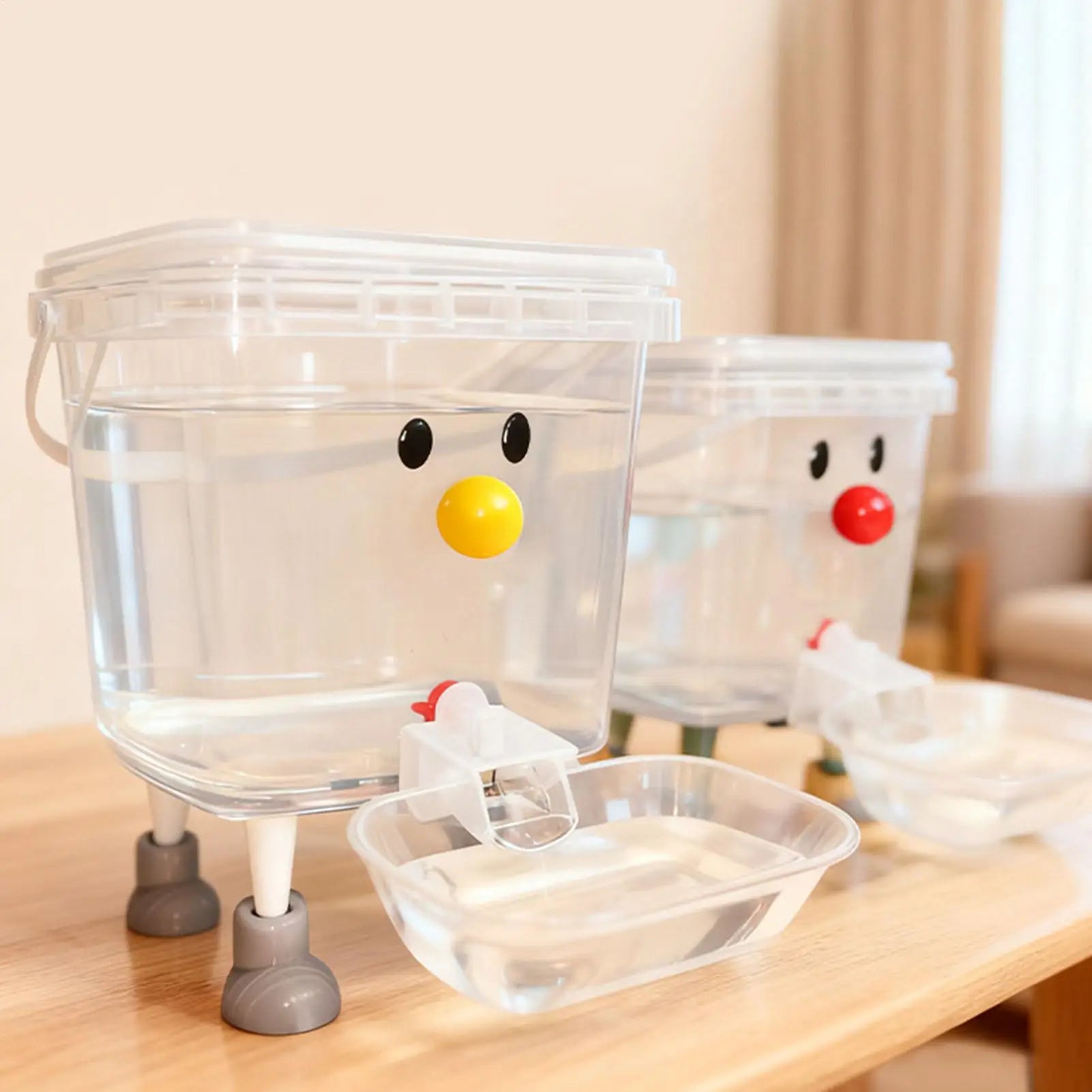 Automatic Pet Water Dispenser Smile Face Auto Cat Dog Fountain Bowl Cartoon Puppy Fountain Dispenser for Home Living Room