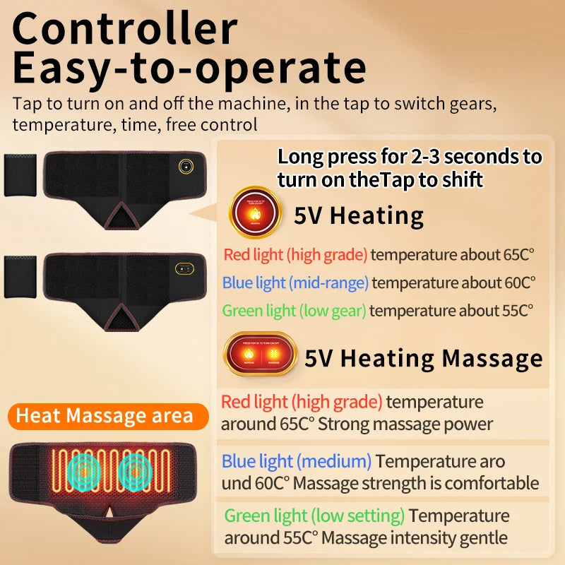 Portable Ankle Massager with Heat & Vibration，For Recovery，Relief Muscle Pain ，Sports Injuries,Joint Warmth, Adjustable Brace, U