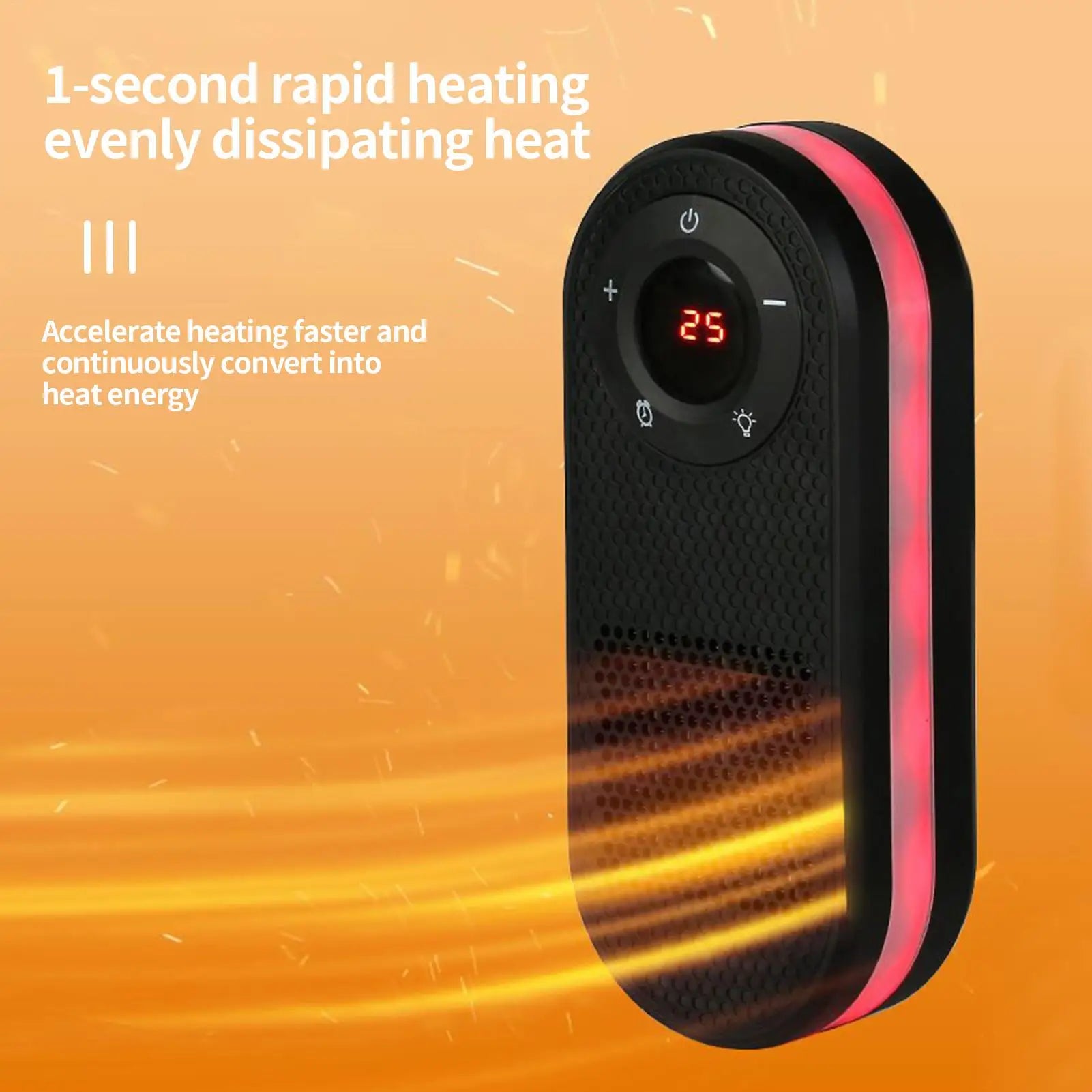 Portable Heater 180 Degree Rotatable Wall Heater with Remote LED Display Warmer with Timer Function For Wall Desk Indoor Home