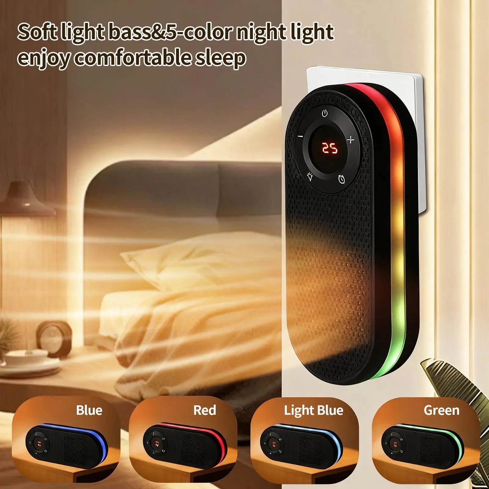 Portable Heater 180 Degree Rotatable Wall Heater with Remote LED Display Warmer with Timer Function For Wall Desk Indoor Home