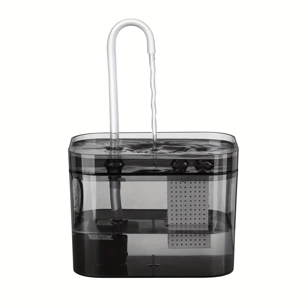 1.5L Pet Water Fountain for Cats Dogs Transparent Black  Anti-Dry Burning Electric  Circulating Water Dispenser with  Filter