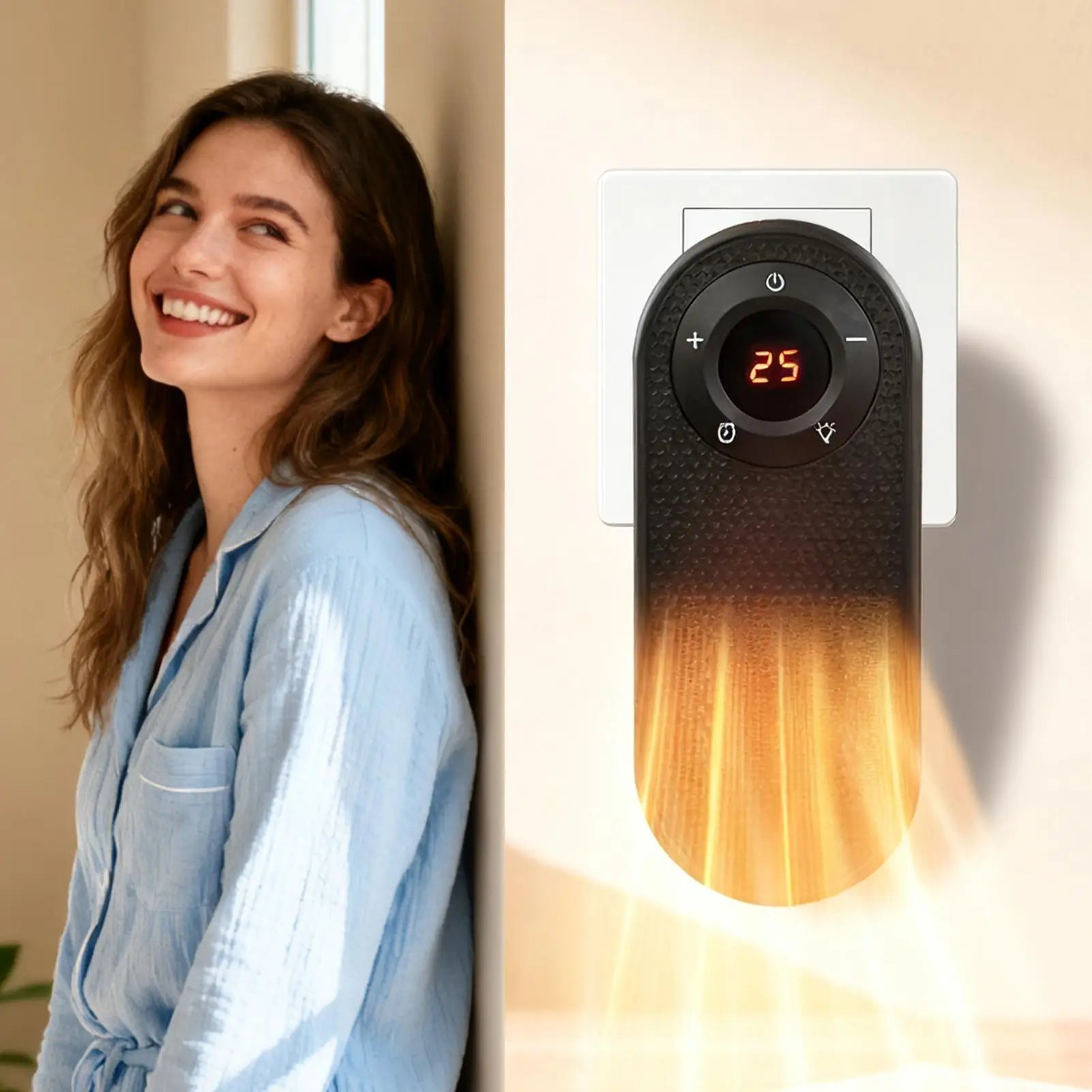 Portable Heater 180 Degree Rotatable Wall Heater with Remote LED Display Warmer with Timer Function For Wall Desk Indoor Home