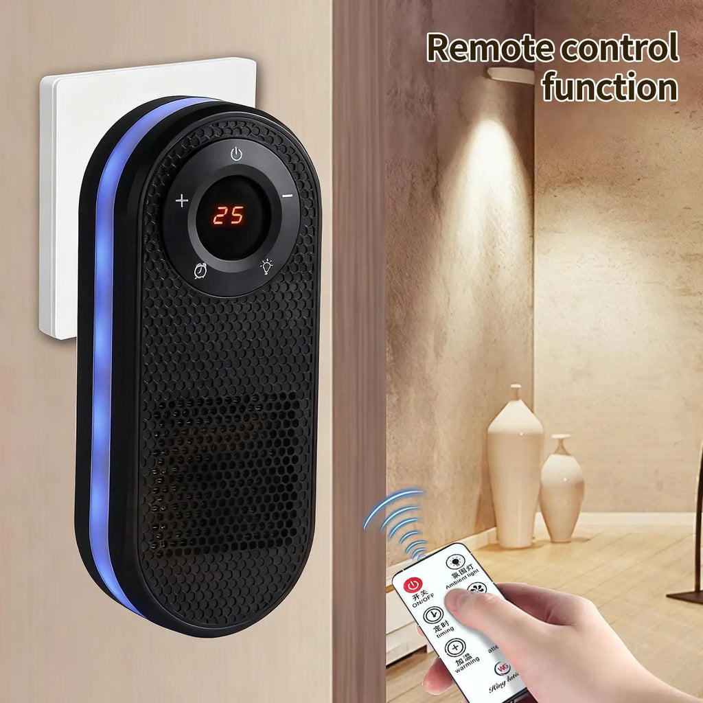 Portable Heater 180 Degree Rotatable Wall Heater with Remote LED Display Warmer with Timer Function For Wall Desk Indoor Home