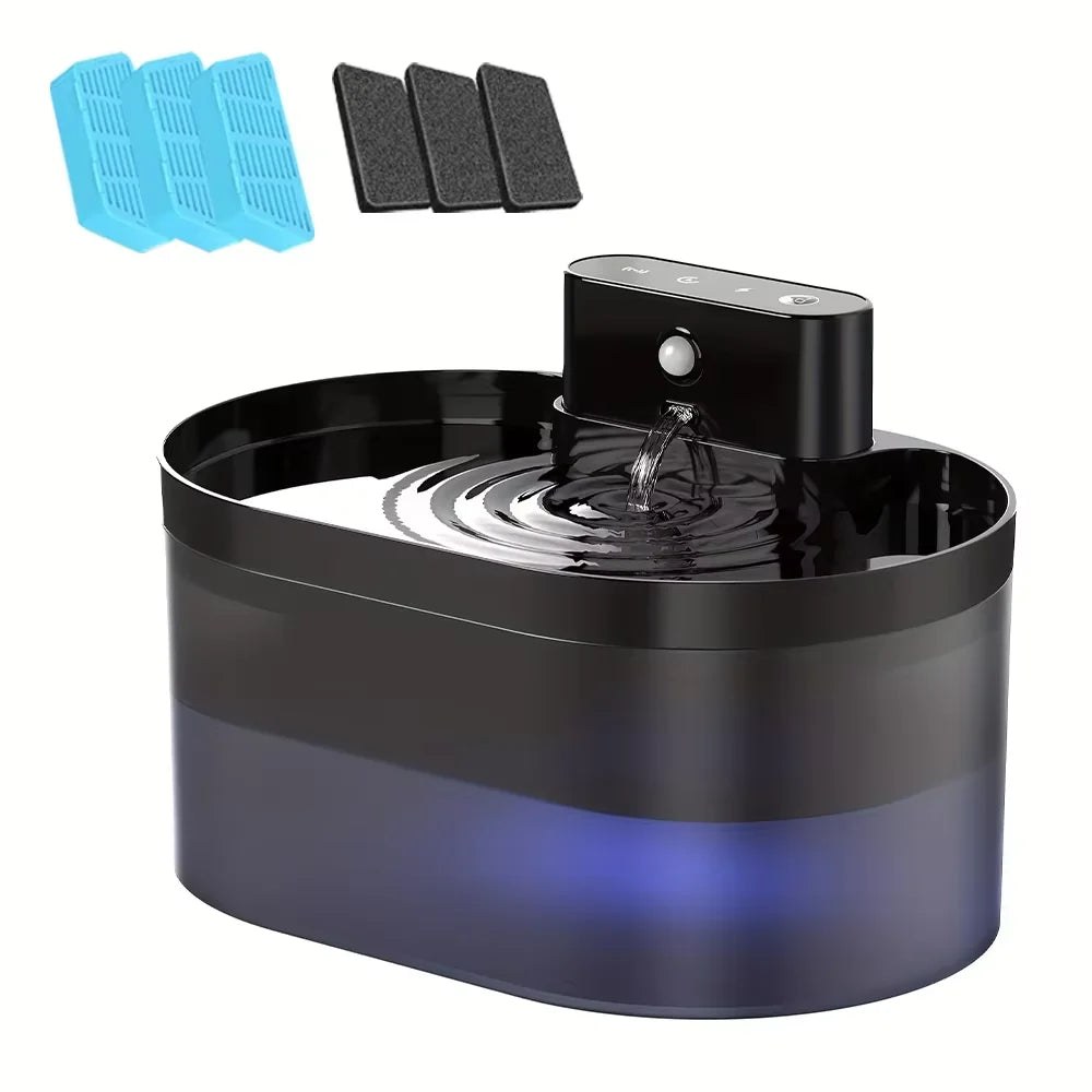 74oz/2.2L Wireless Automatic Cat Water Fountain Infrared Sensor Smart Pet Drinkier Fountain Pet Water Dispenser For Dog Cat