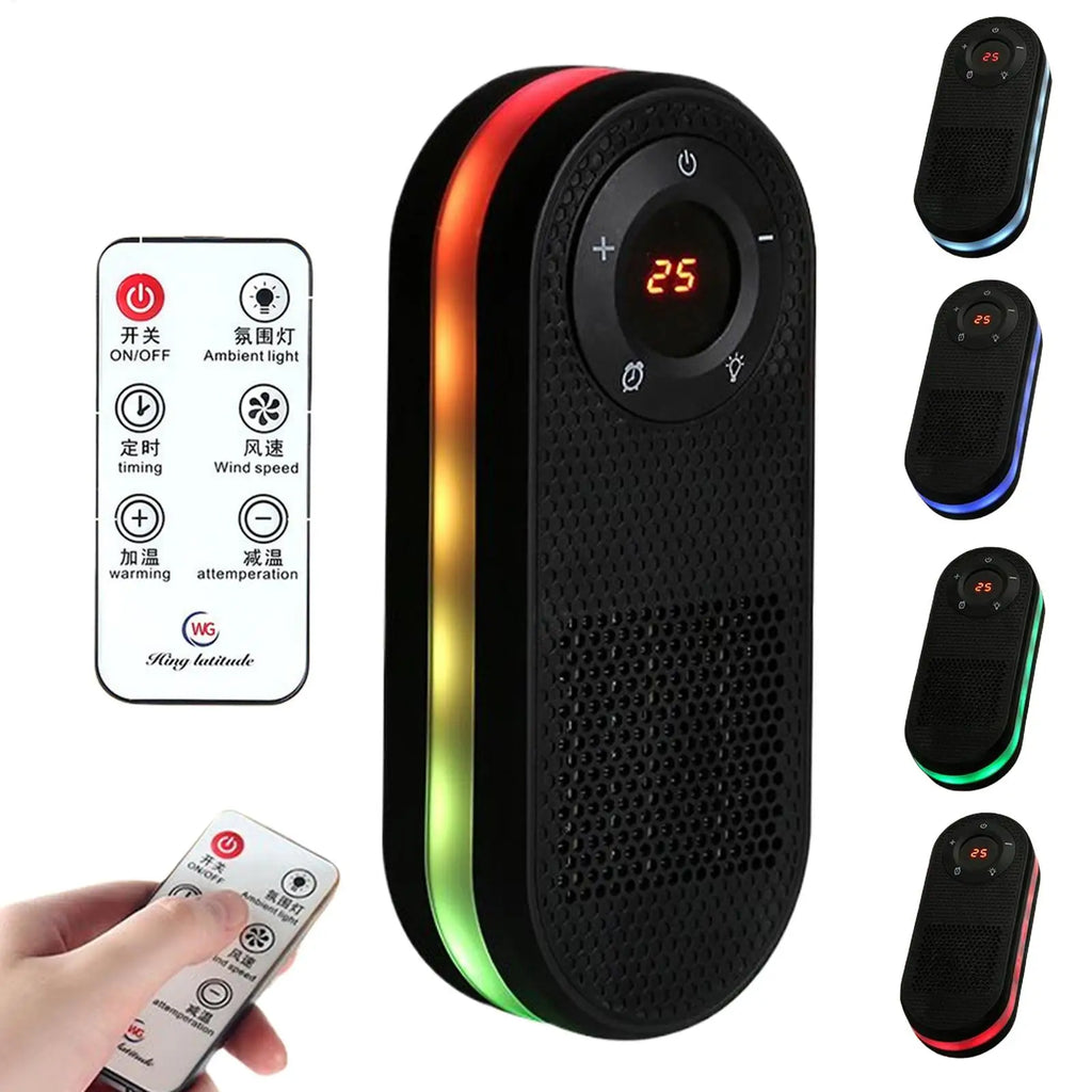 Portable Heater 180 Degree Rotatable Wall Heater with Remote LED Display Warmer with Timer Function For Wall Desk Indoor Home