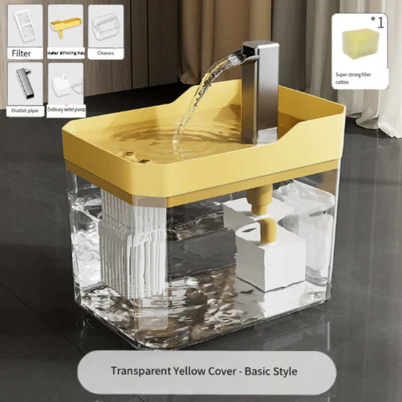 Cat Water Fountain Auto Filter USB Pet Drinking Dispenser Live Water Circulation Quiet Automatic Fountain for Cats and Small Pet