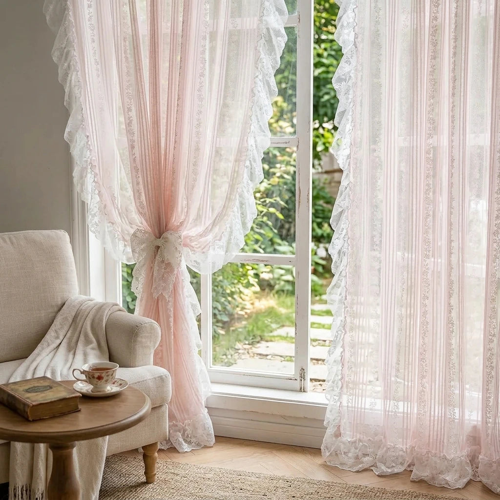 Vintage Ruffle Lace Curtains: Timeless Romance for Your Home