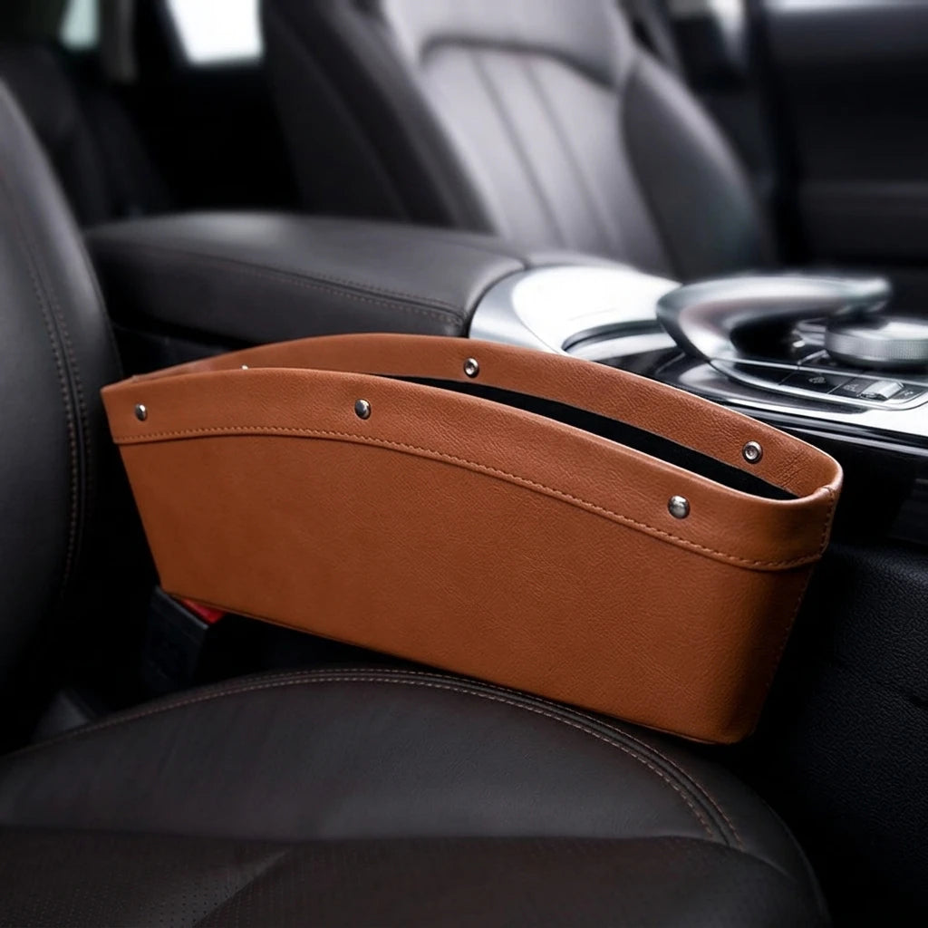 Elevate Your Ride: Premium Car Seat Gap Organizer & Trash Box